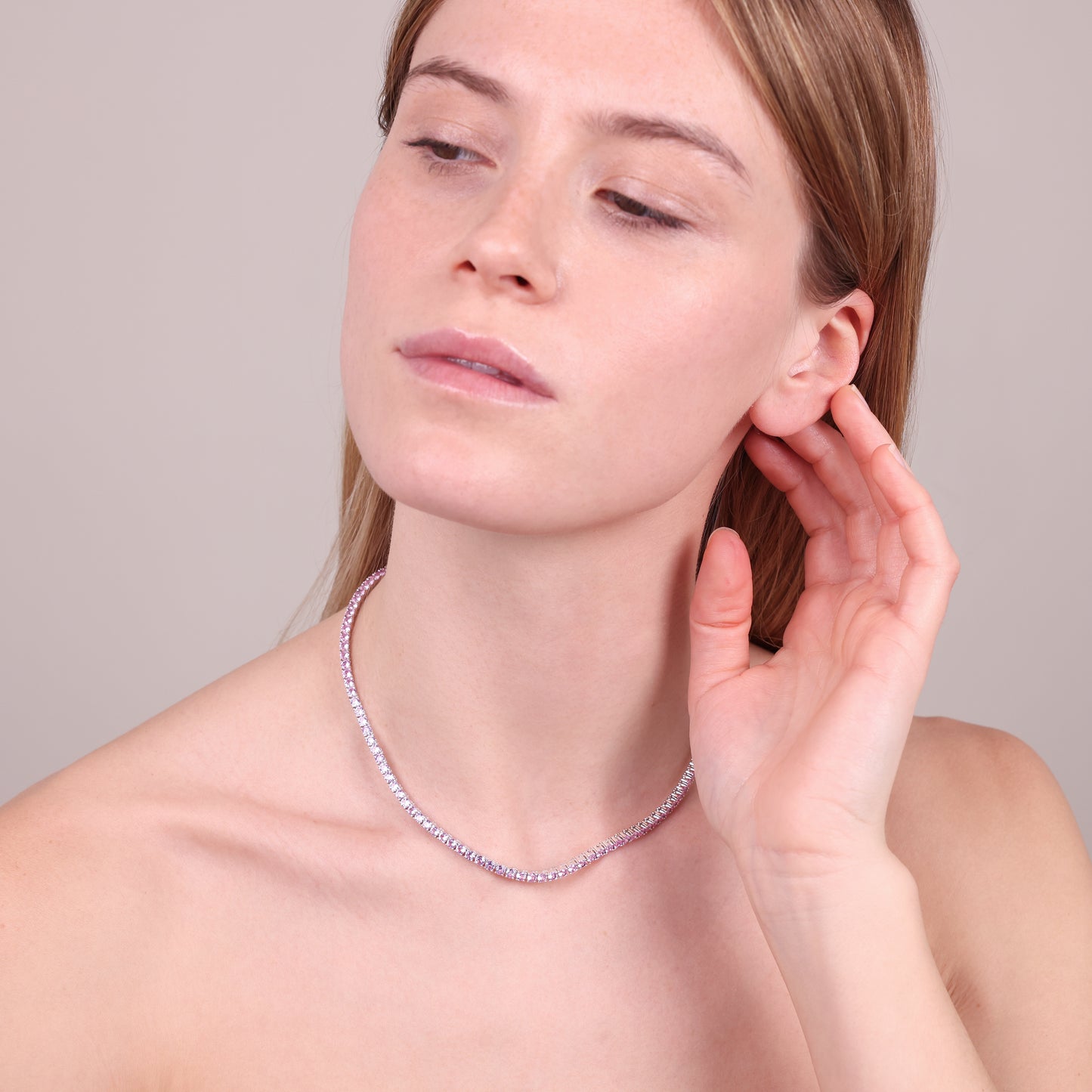 Collana Tennis con Cubic Zirconia Tonde