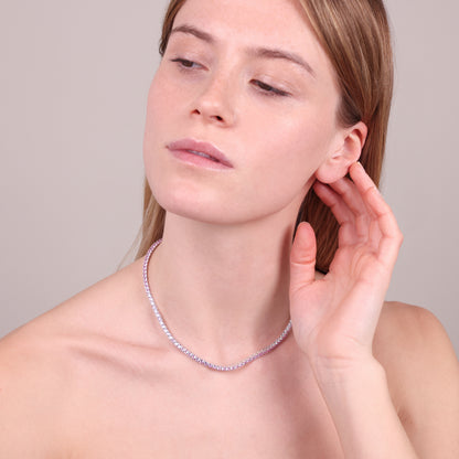 Collana Tennis con Cubic Zirconia Tonde