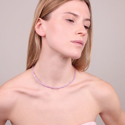 Collana Tennis con Cubic Zirconia Tonde