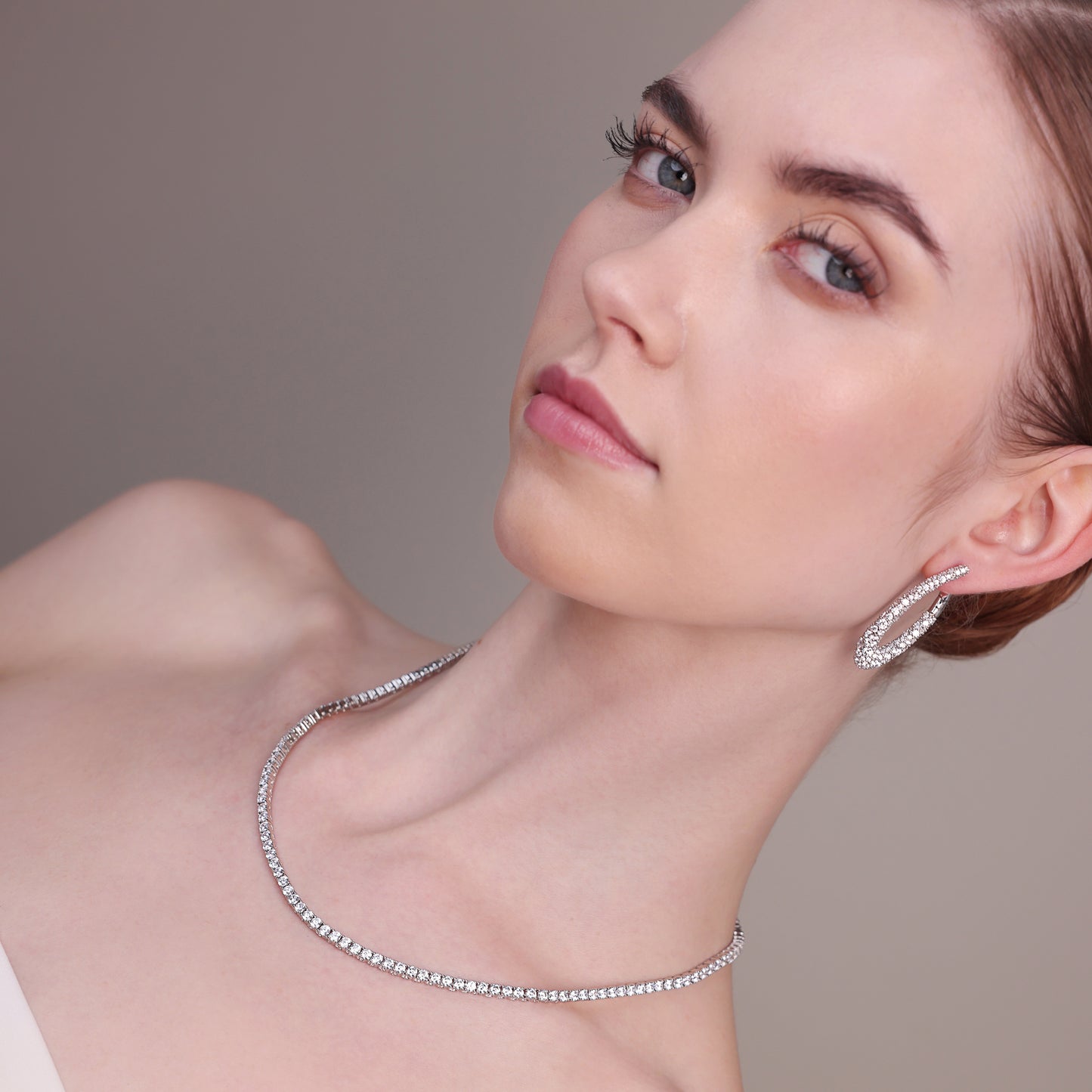 Collana Tennis con Cubic Zirconia Tonde