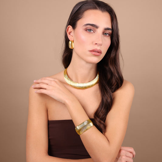 Collana Choker Graduata Texture Rigata