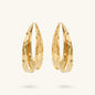 Boucles d'oreilles créoles doubles ovales martelées
