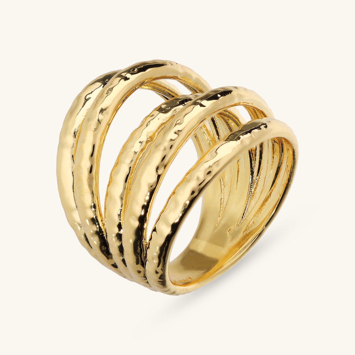 Anello a Fascia Multifilo Martellato
