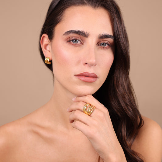 Anello a Fascia Multifilo Martellato