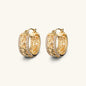 Boucles d'oreilles créoles à chaîne byzantine avec rondelles pavées de zircones cubiques