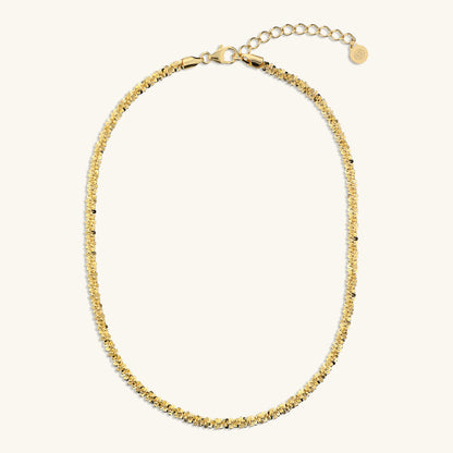 Collier ras du cou en chaîne marguerite avec diamants