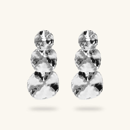 Boucles d'oreilles pendantes à disque gradué martelé
