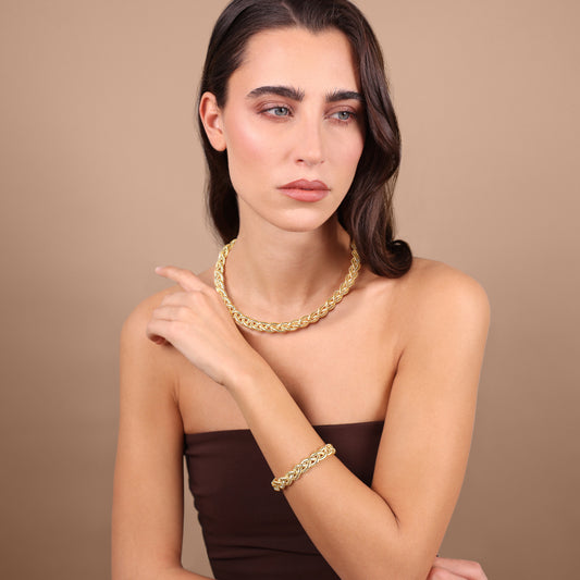 Collana Girocollo Tubogas a Intreccio