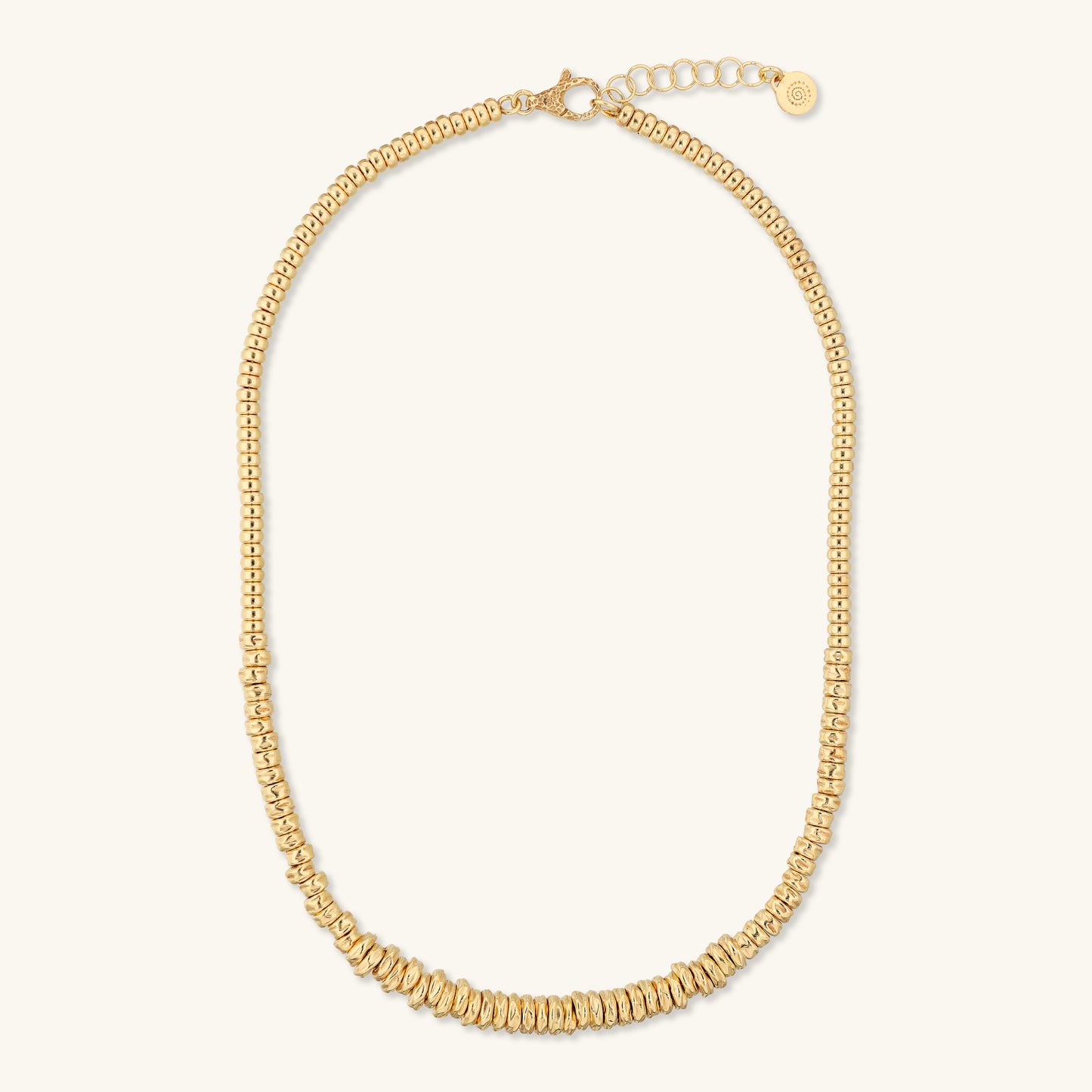 Collana Girocollo con Rondelle Martellate e Sfere Lucide