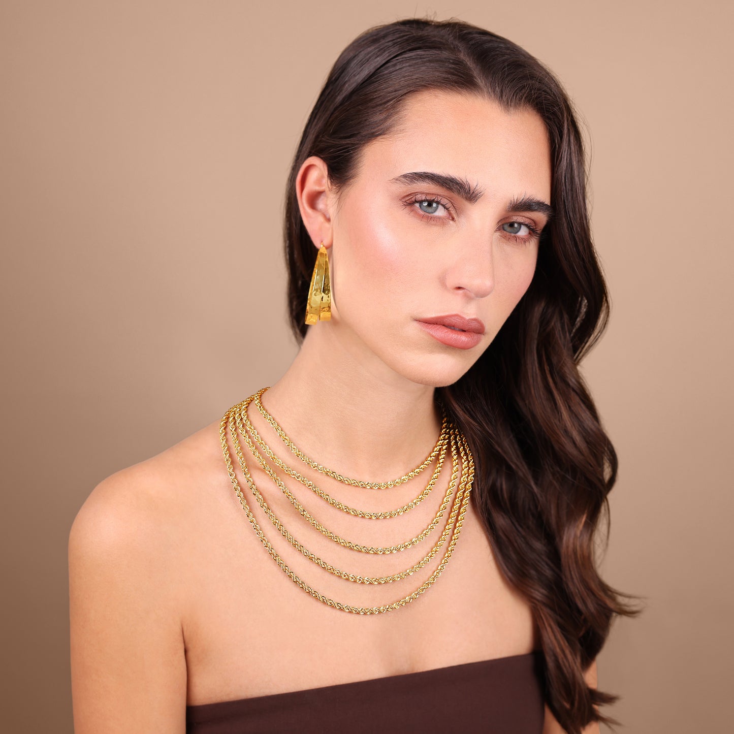 Collana Multifilo Graduata Maxi Catena Corda