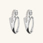 Boucles d'oreilles ovales martelées avec pavé de zircones cubiques