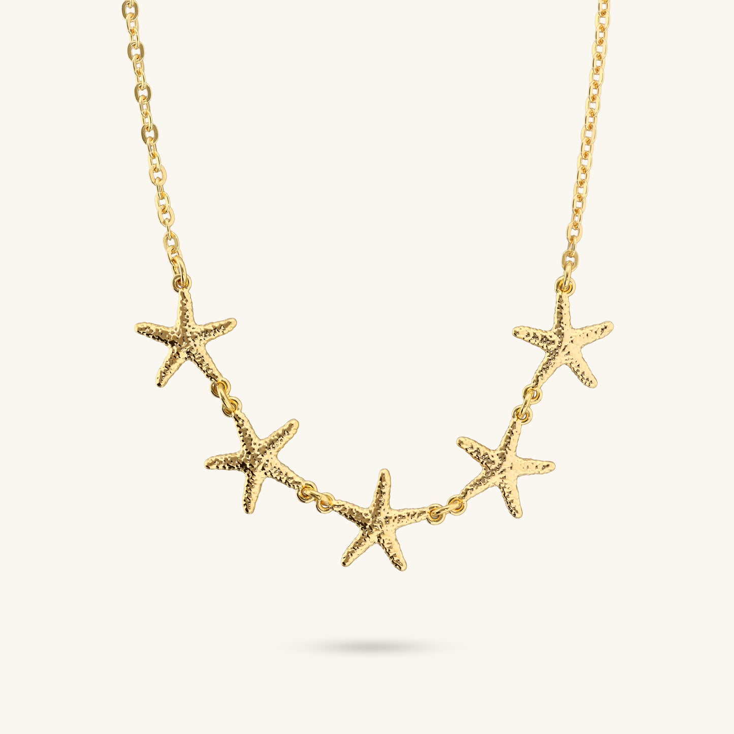 Collana Girocollo Catena Forzatina con Stelle di Mare Martellate