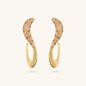 Boucles d'oreilles pendantes Wave avec pavé de zircones cubiques